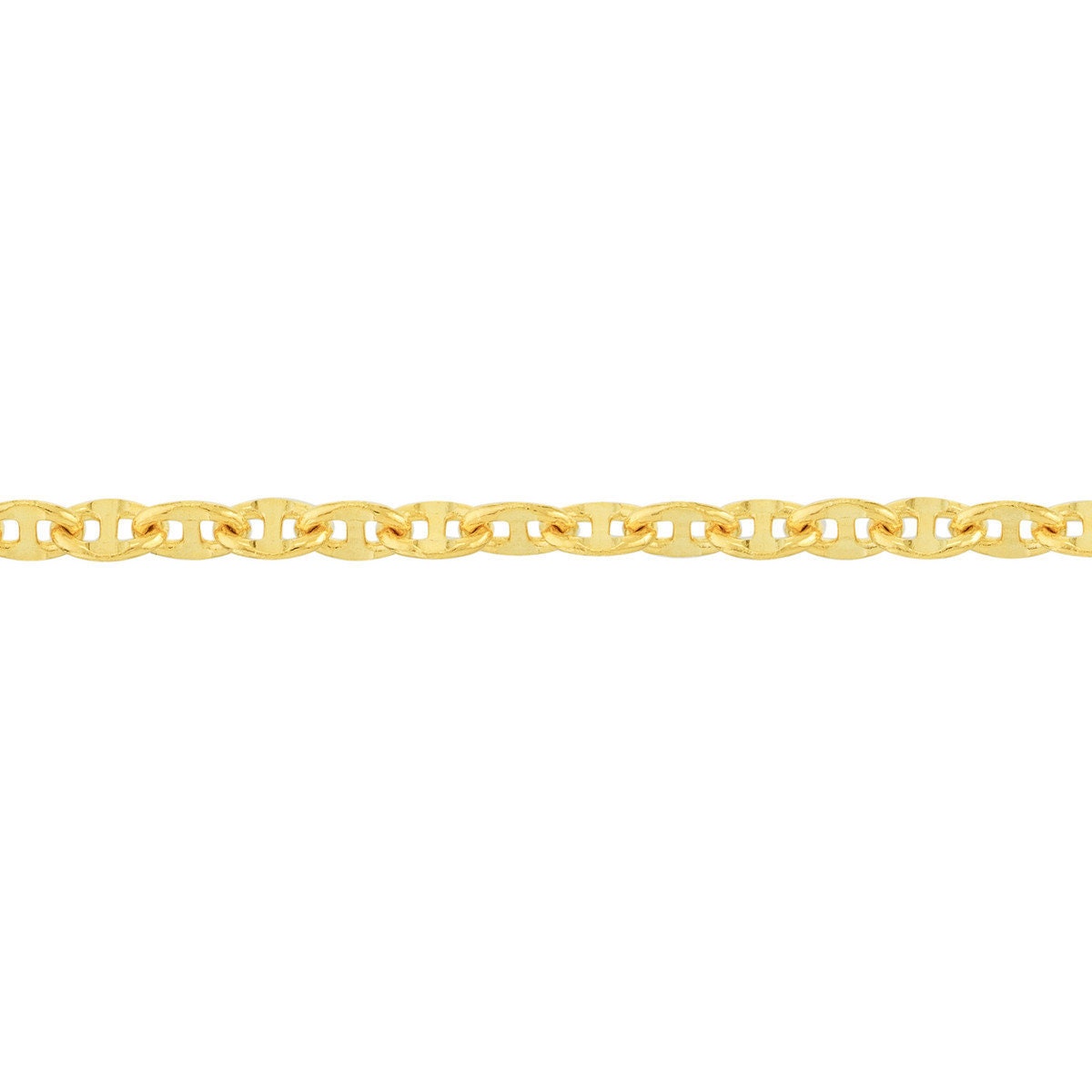 14K Yellow Fancy Gold Anchor Chain Anklet, 2.65mm Wide, 10" Long, Gift For Her,, Anklets For Women