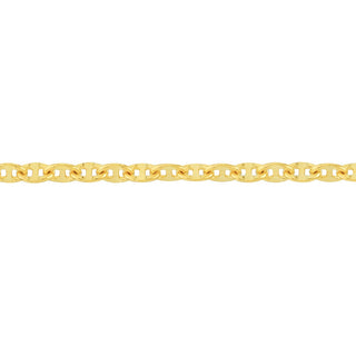 14K Yellow Fancy Gold Anchor Chain Anklet, 2.65mm Wide, 10" Long, Gift For Her,, Anklets For Women