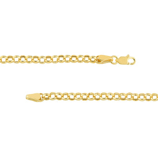 14K Yellow Gold 3.75 mm Hollow Rolo Chain with Lobster Lock 10" Long, Gift For Her, Handmade Jewelry, Anklets For Women