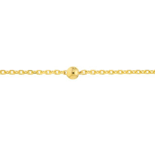 14K Dainty Yellow Gold 2mm Bead Cable Chain Adjustable Anklet 10" Long, Gift For Her, Handmade Jewelry, Anklets For Women