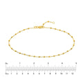 14K Yellow Gold 2.50mm Disco Bead Cable Chain Adjustable Anklet 10