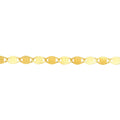 14K Yellow Gold 2.70mm Fancy Valentino Chain Adjustable Anklet, 10