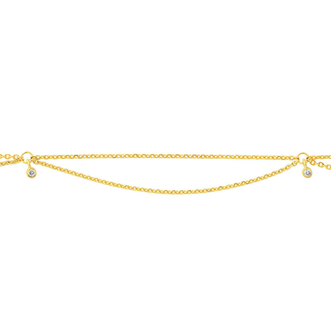 14K Yellow Gold 1/20ct Diamond Drape Anklet 10", Dainty Gold Jewelry, Minimalist, Gift For Her, Handmade Jewelry, Anklets For Women