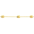 14K Yellow Gold Satin & Polished Coffee Bean Anklet 10