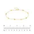 14K Yellow Gold Satin & Polished Coffee Bean Anklet 10