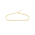 14K Yellow Gold Valentino & Hammered Forzentina Chain Adjustable 10