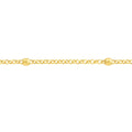 14K Yellow Gold 3mm Disco Bead Rolo Chain Anklet 10