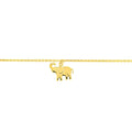 14K Yellow Gold Elephant Trio Adjustable Anklet 10