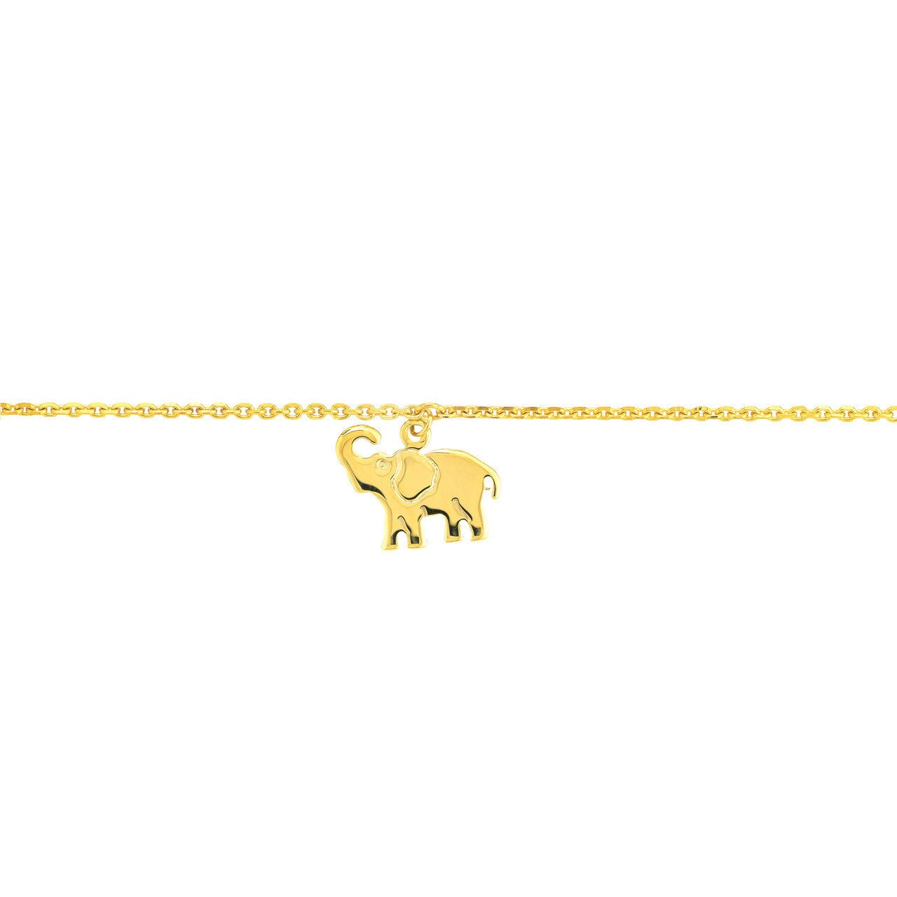 14K Yellow Gold Elephant Trio Adjustable Anklet 10" Long. Gold Jewelry, Minimalist, Gift For Her, Handmade Jewelry, Anklets For Women