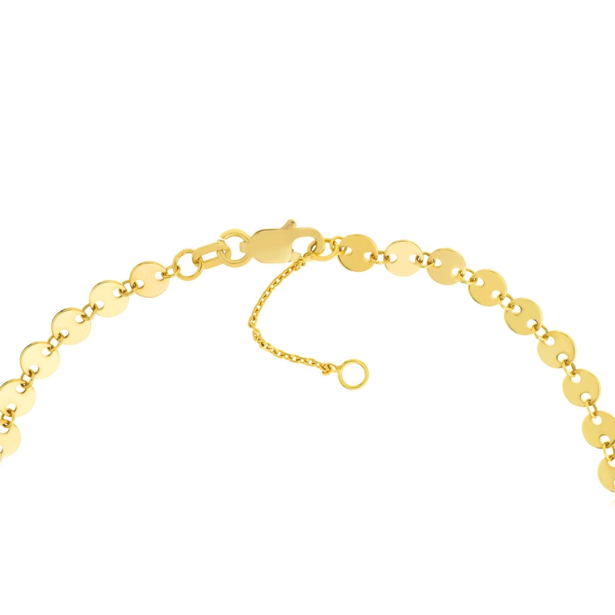 14K Yellow Gold 4mm Full Disk Adjustable Anklet 10" Long. Gold Jewelry, Minimalist, Gift For Her, Handmade Jewelry, Anklets For Women