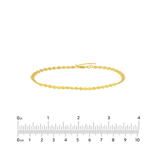 14K Yellow Gold 4mm Full Disk Adjustable Anklet 10" Long. Gold Jewelry, Minimalist, Gift For Her, Handmade Jewelry, Anklets For Women