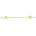 14K Yellow Gold Fluted/Polished Hexagon Adjustable Anklet, 10