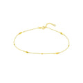 14K Yellow Gold Mini Bead & Twist Adjustable Anklet 10