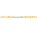 14kt Two-Tone Gold 2.2mm Mariner Chain Anklet with Staple Bars 9.5