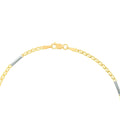 14kt Two-Tone Gold 2.2mm Mariner Chain Anklet with Staple Bars 9.5