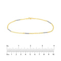 14kt Two-Tone Gold 2.2mm Mariner Chain Anklet with Staple Bars 9.5