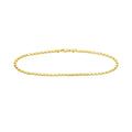 14kt Yellow Gold 3.0mm Mirror Heart Chain Anklet,10