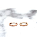 14K Rose Gold 11mm Thin Huggies Earring Set With Hinged Snap Back ,Real Gold Small Hoop Earrings, Rose Gold Hoops, Gift for her