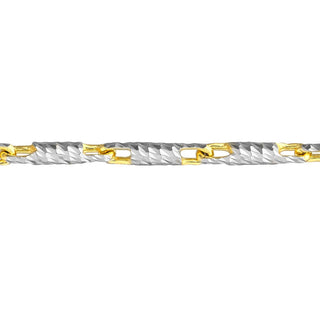 14K Yellow-White Gold Adjustable Lumacina Anklet 10"Long, Gift For Her, Handmade Jewelry, Anklets For Women