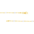 14kt Yellow-White Gold 1.45mm Two-Tone Singapore Flat Saturn Chain 10