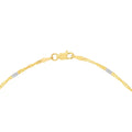 14kt Yellow-White Gold 1.45mm Two-Tone Singapore Flat Saturn Chain 10