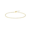 14K Yellow-white Gold 1.5mm Adjustable Two-Tone Lumacina Anklet, 10