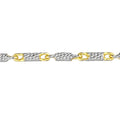 14K Yellow-white Gold 1.5mm Adjustable Two-Tone Lumacina Anklet, 10