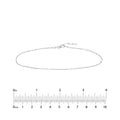14K White Gold Flat Diamond-Cut Stations Adjustable Anklet, 10