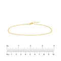 14K Yellow Gold Flat Diamond-Cut Stations Adjustable Anklet 10