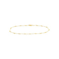 14K Yellow Gold Twist Bar Chain Anklet, 0.8mm Wide, Lobster Lock 10