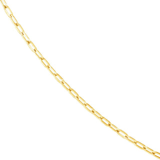 14K Yellow Gold 2.5mm Paper Clip Chain with Pear Shape Lock 10" Long, Gift For Her, Handmade Jewelry, Anklets For Women