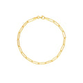 14K Yellow Gold 3.80mm Hollow Paperclip Chain with Pear Lock 10