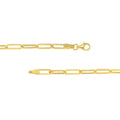 14K Yellow Gold 3.80mm Hollow Paperclip Chain with Pear Lock 10