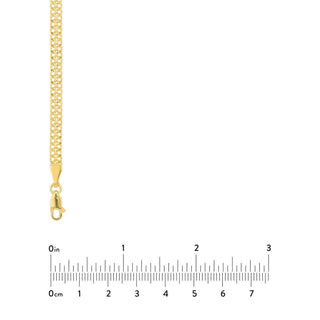 14K Yellow Gold 4.3mm Curb Bismarck Chain with Lobster Lock 10"Long, Gift For Her, Handmade Jewelry, Anklets For Women