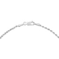 14K White Gold 1.8mm Hollow Light Rope Chain with Lobster Lock, 10