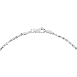 14K White Gold 1.8mm Hollow Light Rope Chain with Lobster Lock, 10" Long, Gift For Her, Handmade Jewelry, Anklets For Women