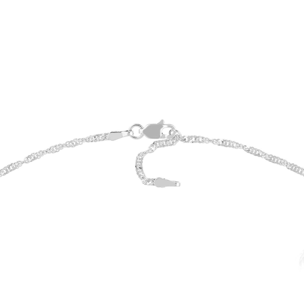 14K White Gold Singapore Chain Adjustable Anklet 10"Long, Gold Jewelry, Minimalist, Gift For Her, Handmade Jewelry, Anklets For Women