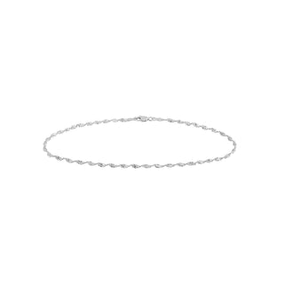 14K White Gold 2.10mm Twisted Dorica Chain with Lobster Lock 10" Long, Gift For Her, Handmade Jewelry, Anklets For Women