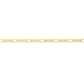 14K Yellow Gold Figaro Chain Anklet, 1.3mm Wide Adjustable, 10