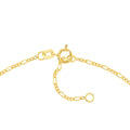 14K Yellow Gold Figaro Chain Anklet, 1.3mm Wide Adjustable, 10