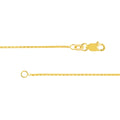 14K Dainty Yellow Gold Wheat Chain Anklet, Diamond Cut, 1.05mm Wide, Lobster Lock, 10