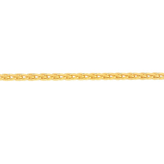 14K Dainty Yellow Gold Wheat Chain Anklet, Diamond Cut, 1.05mm Wide, Lobster Lock, 10" Long, Anklets For Women