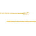 14K Yellow Gold Twisted Dorica Chain Anklet, 2.10mm Wide, Lobster Lock, 10