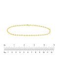 14K Yellow Fancy Gold Anchor Chain Anklet, 2.65mm Wide, 10