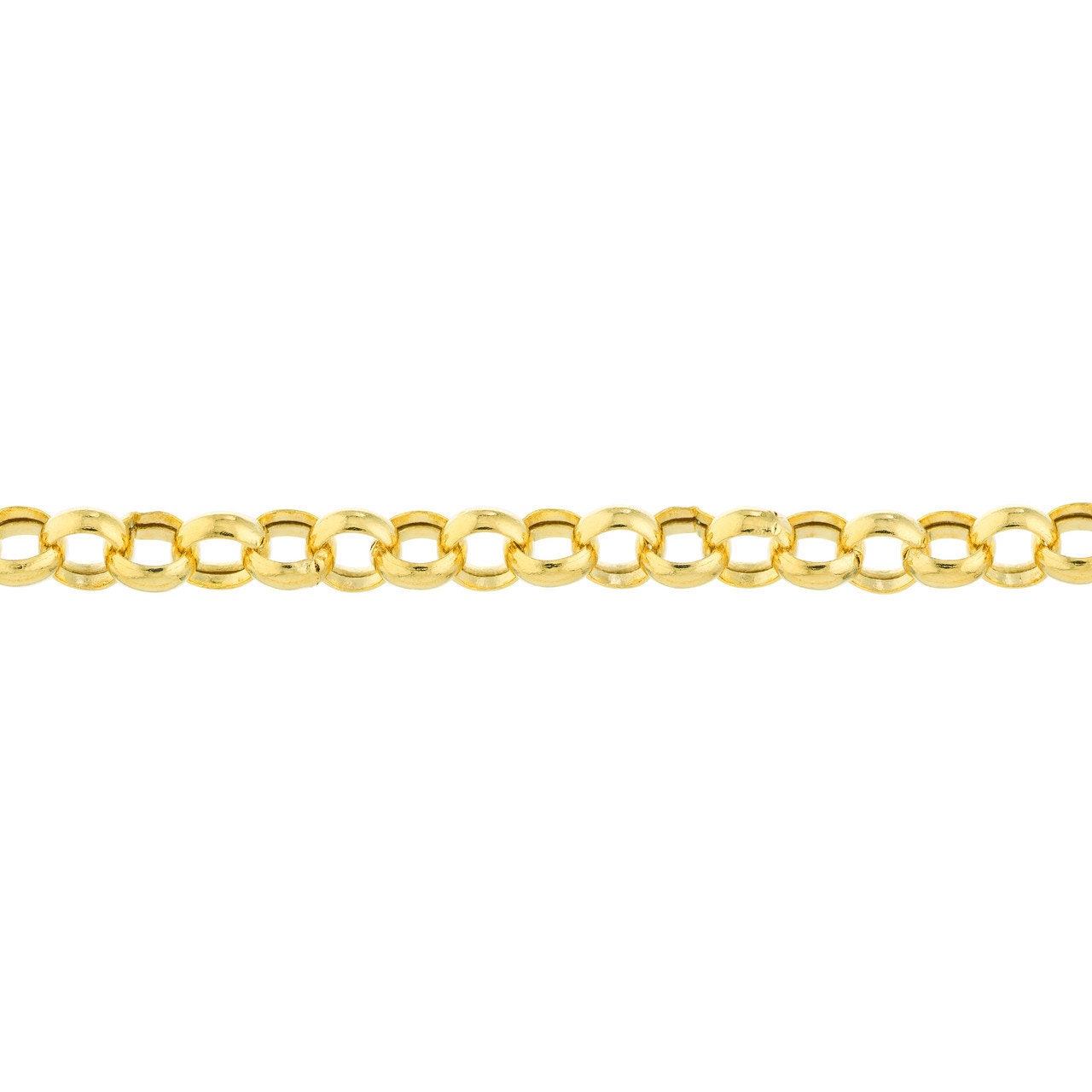 14K Yellow Gold 3.75 mm Hollow Rolo Chain with Lobster Lock 10" Long, Gift For Her, Handmade Jewelry, Anklets For Women