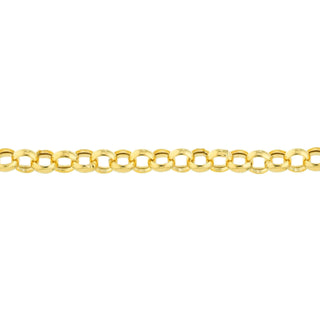 14K Yellow Gold 3.75 mm Hollow Rolo Chain with Lobster Lock 10" Long, Gift For Her, Handmade Jewelry, Anklets For Women