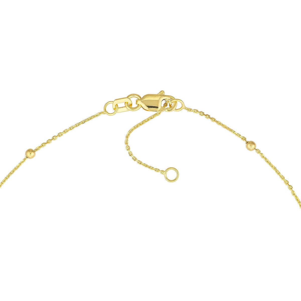 14K Dainty Yellow Gold 2mm Bead Cable Chain Adjustable Anklet 10" Long, Gift For Her, Handmade Jewelry, Anklets For Women