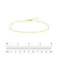 14K Dainty Yellow Gold 2mm Bead Cable Chain Adjustable Anklet 10