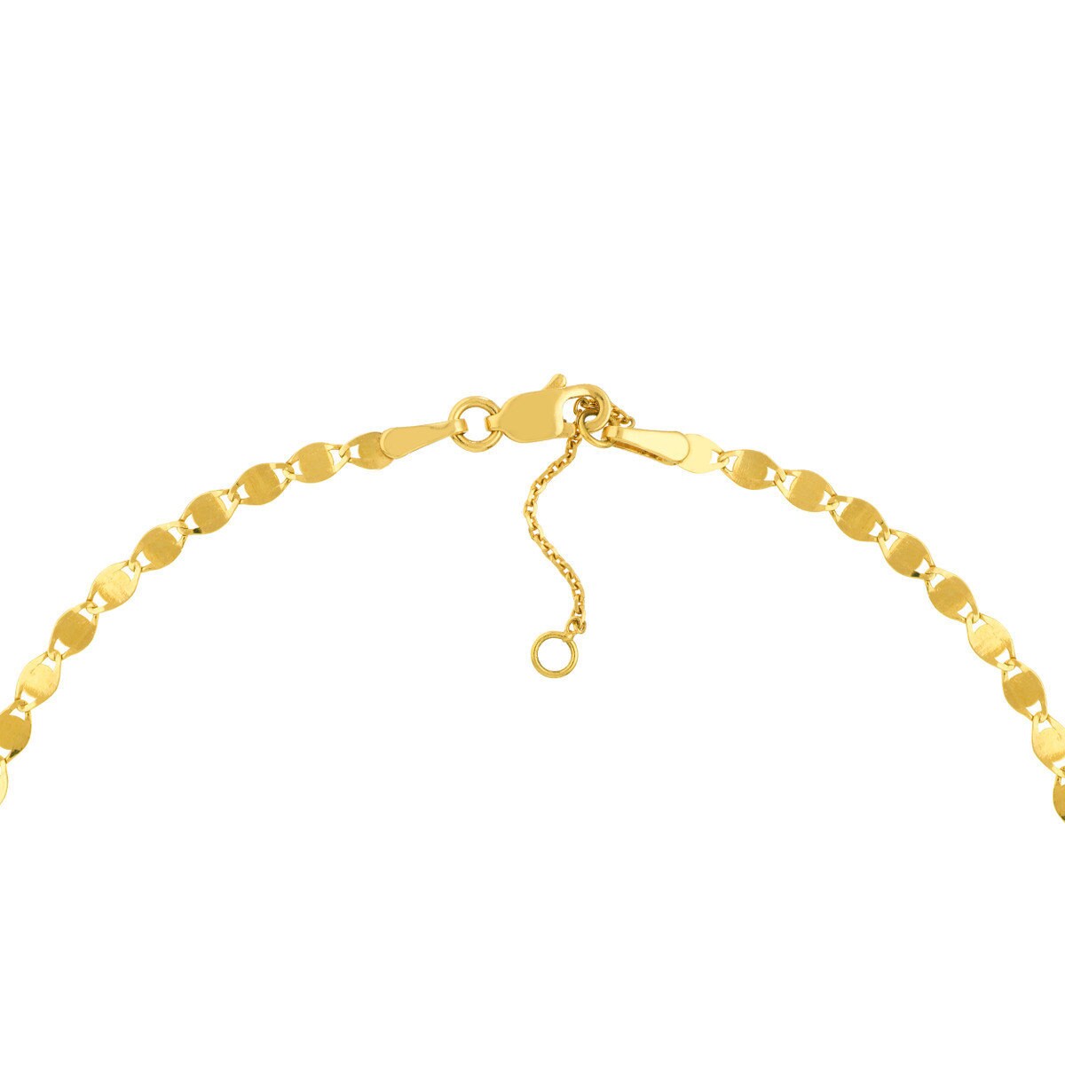 14K Yellow Gold 2.70mm Fancy Valentino Chain Adjustable Anklet, 10", Minimalist, Gift For Her, Handmade Jewelry, Anklets For Women