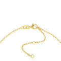 14K Yellow Gold Mini Heart On Rolo Chain Adjustable Anklet, 10